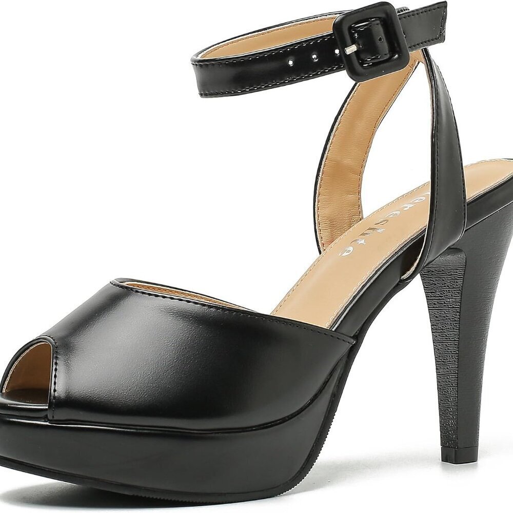 Women's High Heels Platform Sandals Ankle Strap Slip On Dress Pump Shoes